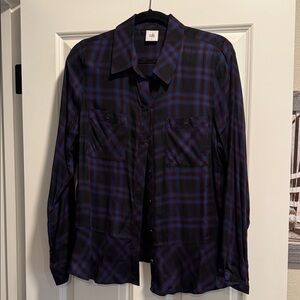 CAbi Blue and Red Plaid Blouse